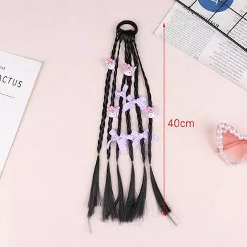 Мультяшный Детский Детский Парик Коса Повязка на Голову Девочка Высокий Хвост Головной Убор Аксессуары для Волос