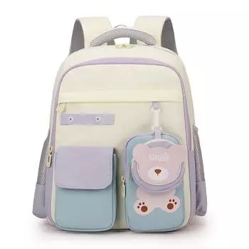 Мультяшный детский школьный рюкзак для мальчиков и девочек, легкий рюкзак с защитой спины синий