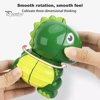 Мультяшный динозавр куб головоломка игра 3D динозавр неправильный куб дети образовательный поворот динозавр снятие стресса игрушка непоседа малыши мальчики девочки Рождество зелёный