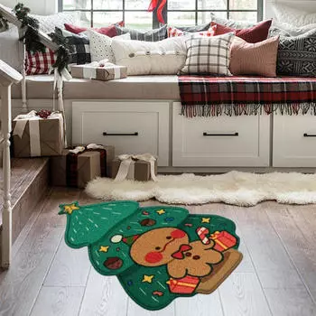 Мультяшный дизайн Рождественский коврик Моющийся дверной коврик для жилого помещения 40x60 cm