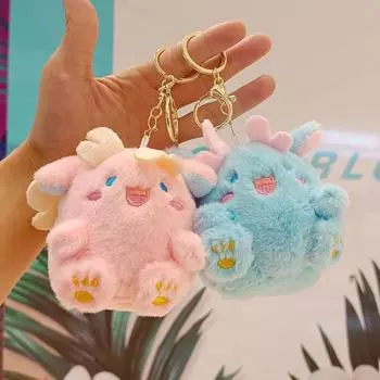 Мультяшный дракон, плюшевая игрушка, чучело, кукла, брелок, кулон, рюкзак, подвесное украшение синий