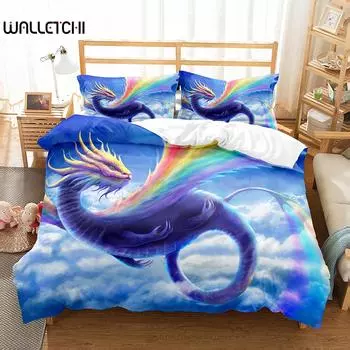 Мультяшный дракон, пододеяльник, комплект, муха, дракон, дикое животное, одеяло, покрывало для детей, мальчиков, мужчин, комплект постельного белья, легкое, мягкое, пододеяльник EU single(135x200cm)