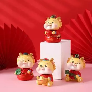 Мультяшный дракон украшения милый болванчик украшение автомобиля китайские зодиакальные фигурки весенний праздник 02