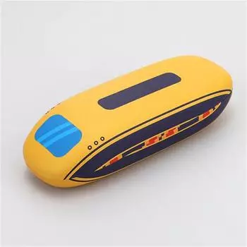 Мультяшный футляр для очков в твердой оболочке, забавный держатель для очков в форме поезда, футляр для очков в форме поезда, ежедневный оранжевый