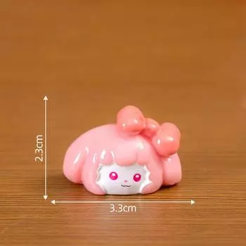 Мультяшный галстук-бабочка Игривый щенок Полимерная фигурка Миниатюрный автомобильный аксессуар Стол розовый