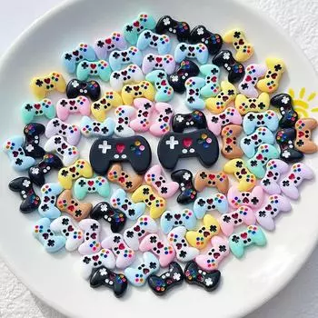 Мультяшный глянцевый игровой контроллер DIY смоляные украшения аксессуары чехол для телефона крем клей патч материалы 30*17mm чёрный