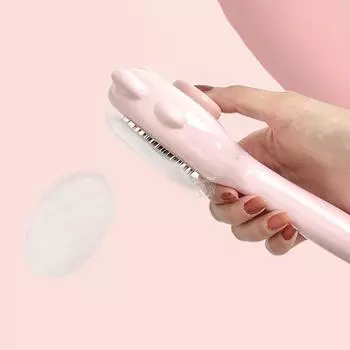 Мультяшный гребень для массажа домашних животных, расческа из нержавеющей стали, расческа для удаления шерсти у собак и кошек, расческа для удаления шерсти у собак розовый