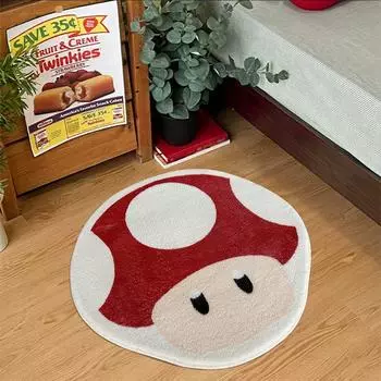 Мультяшный гриб голова Бытовой впитывающий нескользящий толстый имитация кашемира ковер износостойкий грязеотталкивающий теплый спальня кровать одеяло 60 * 60CM [crystal cashmere]