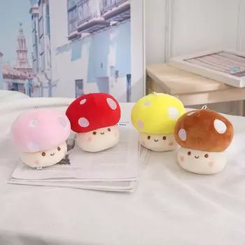 Мультяшный гриб кукла брелок милые мягкие плюшевые игрушки автомобильный брелок сумка кулон розовый