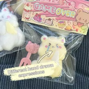 Мультяшный хомяк Моти Игрушка для щипков Мягкая игрушка Милая мышь Щипковая игрушка для медленного отскока Декомпрессионная игрушка Подарки для снятия стресса белый