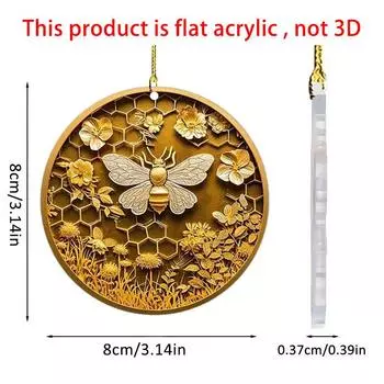 Мультяшный игривый венок с пчелой, подвесное украшение, идеально для подарков и декора