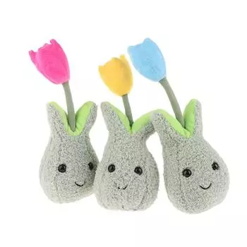 Мультяшный Имитация Тюльпана Зеленое Растение Плюшевая Кукла Креативный Мягкий Цветок Кукла В Горшке Украшение Дома Подарки На День Святого Валентина синий