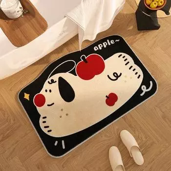 Мультяшный Имитация Животных Кашемир Комната Ванная Комната Впитывающий Нескользящий Коврик Душевая Комната Коврик Для Туалета 40 * 60cm [imitation cashmere]