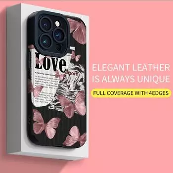 Мультяшный Ins стильный кожаный мягкий силиконовый чехол с принтом бабочки задняя крышка с объективом камеры полная защита iPhone 7 белый