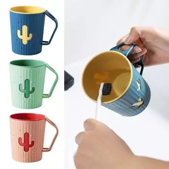 Мультяшный кактус, чашка для зубной щетки, ручка, подставка для зубной щетки, высококачественный держатель для зубной щетки для взрослых