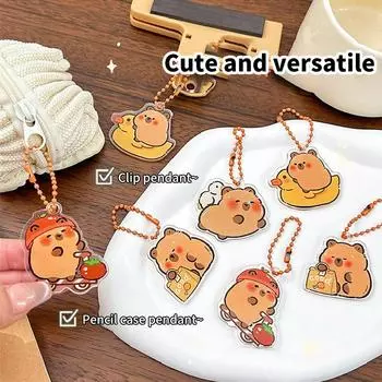 Мультяшный капибара акриловый брелок креативный милый капибара кулон модная сумка подвесные украшения аксессуары подарки на день рождения A8