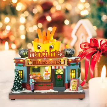 Мультяшный картофель фри украшение дома статуэтка сувениры для вечеринки смоляная рождественская снежная фигурка декор