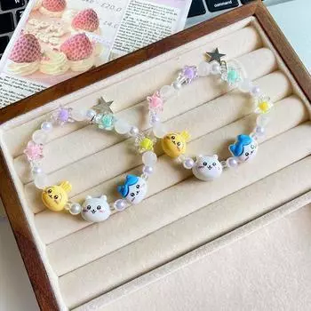 Мультяшный кавайный браслет Chiikawa Usagi Head, нишевый дизайн, браслет Hachiware, аксессуары для девочек, подарки