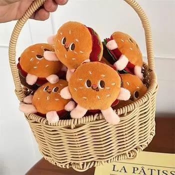 Мультяшный кавайный гамбургер плюшевая кукла кулон милые плюшевые брелки креативная забавная брошь универсальная сумка украшения игрушки подарки