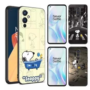 Мультяшный кавайный S-Snoopy черный силиконовый чехол для телефона OnePlus 9 10 11 12 ACE 2V Pro 9RT 10T 10R Nord CE 2 3 Lite N10 N20 N30 5G OnePlus ACE 3 5G
