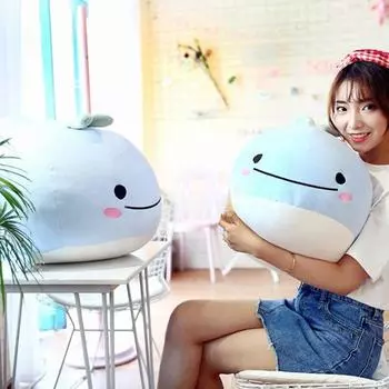 Мультяшный кит, мягкая кукла для девочек, детская игрушка, подушка, домашний автомобиль, диван, декор 25cm синий