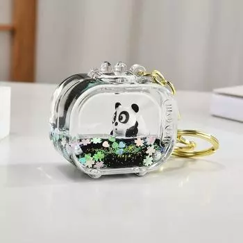 Мультяшный классический брелок с маслом, изысканный жидкий зыбучий песок, подвеска на сумку, автомобильные аксессуары, брелок 5 мл One Size чёрный