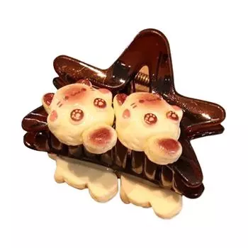 Мультяшный кошачий зажим для волос для женщин, милый прозрачный кошачий зажим-пентаграмма, креативный геометрический зажим для волос, аксессуары для волос для девочек