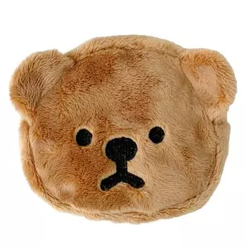 Мультяшный кошелек для монет в форме медведя, милый портативный плюшевый мини-кошелек для покупок, студенческий кофе белый