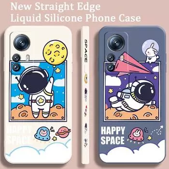 Мультяшный космонавт, милый комикс, жидкая левая веревка для Xiaomi Mi 13T 13 12T 12 11T 11i 11 A3 10T 10 9 Pro Lite Ultra 5G сзади Mi 11i