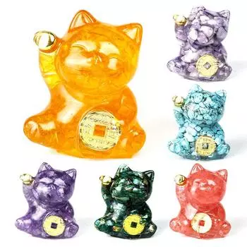 Мультяшный кот, милые смоляные разноцветные маленькие мини-креативные микропейзажные украшения для дома