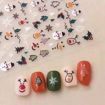 Мультяшный кот, мультяшные наклейки для ногтей, рождественские наклейки для ногтей, украшения для ногтей, медведи, наклейки для ногтей