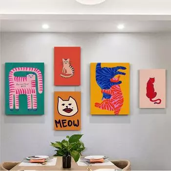 Мультяшный кот, настроение, тело, Луна, леди, постер и украшение для комнаты, классический настенный художественный аниме-плакат 21cm30cm NoFrame