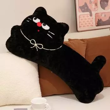 Мультяшный котенок длинная подушка изогнутая подушка детская кровать кошка декоративная подушка кукла съемный и моющийся валик 50cm
