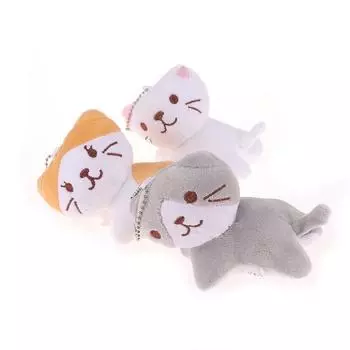 Мультяшный котенок плюшевый брелок милый чучело кота кукла брелок рюкзак кулон школьная сумка подвесное украшение пара подарки