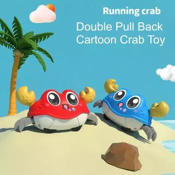 Мультяшный краб игрушка милый развлечения гладкий край изысканный оттягивающийся назад ползающий младенец подарок на день рождения красный