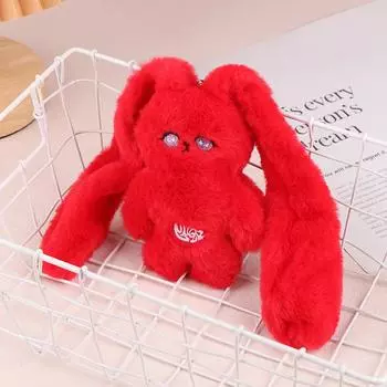 Мультяшный Красный Кролик Плюшевая Кукла Сумка Подвеска Брелок Мягкая Короткая Плюшевая Игрушка Подарок Фанатам