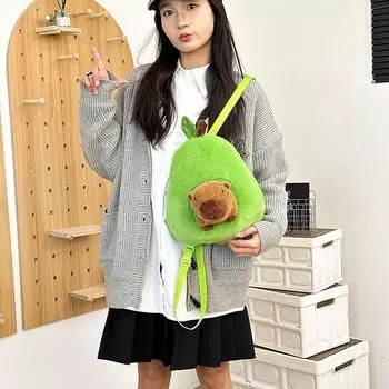 Мультяшный креативный авокадо капибара плюшевый рюкзак милый капибара плюшевая игрушка сумка детские школьные сумки подарки на день рождения