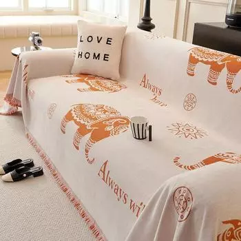 Мультяшный креативный слон, полотенце для дивана, шенилл, устойчивый к царапинам, чехол для дивана, пылезащитный чехол для дивана, универсальный чехол 180*130cm