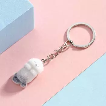 Мультяшный креативный трехмерный брелок для ключей с изображением морской выдры, брелок для ключей от машины, изысканный рюкзак, украшения, аксессуары, подарки