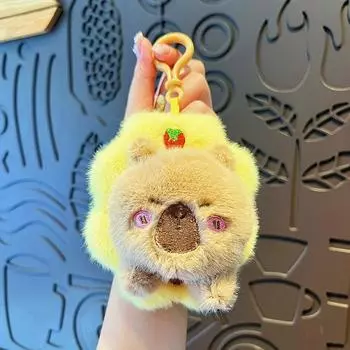 Мультяшный креативный венок, симпатичное животное, плюшевая кукла, игрушка, капибара, свинья, енот, кролик, брелок, сумка, украшения, украшение для комнаты, подарки фиолетовый