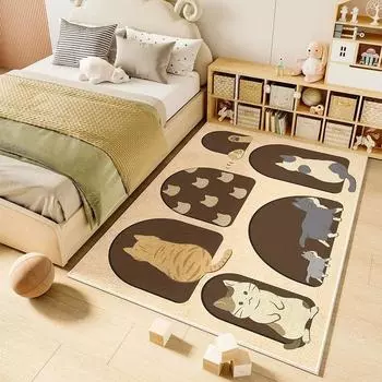 Мультяшный кристальный бархатный ковер для детской комнаты, коврик для скалолазания, домашняя гостиная, большой ковер, игрушка для учебы, напольный коврик для зоны чтения 400mm x 600mm