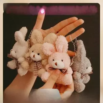 Мультяшный кролик галстук-бабочка плюшевый брелок и подвеска на сумку