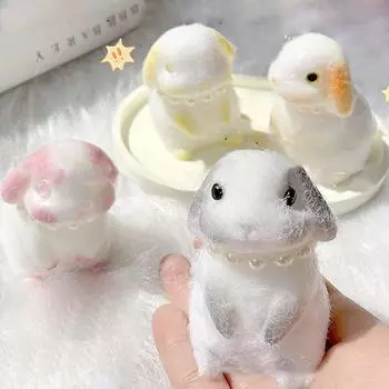 Мультяшный кролик кавайный медленно восстанавливающийся игрушка креативная мягкая на ощупь игрушка для снятия стресса для детей милый подарок для девочки серый