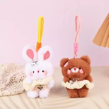 Мультяшный кролик медведь плюшевый брелок креативная милая игрушка мягкая плюшевая кукла кролик медведь брелок подвеска рюкзак Декор