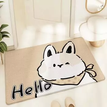 Мультяшный кролик, противоскользящий коврик для входа в дом, бархатный коврик для удаления пыли, мягкий коврик для ног 50*80cm