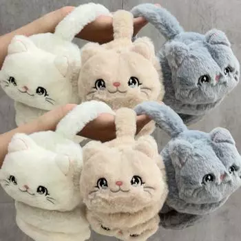 Мультяшный кролик зимние толстые теплые наушники для детей девочек плюшевые мягкие наушники защита ушей теплые наушники для женщин и детей
