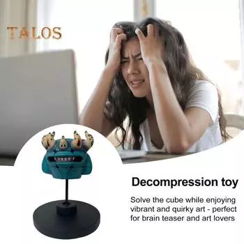 Мультяшный кубик-скульптура «Инопланетяне» для снятия стресса, тревожности, для детей, подростков, взрослых, головоломка-куб, портативный, для художников, ручная работа, кубик-инопланетянин, образовательная игрушка A
