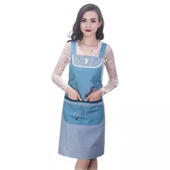 Мультяшный кухонный фартук Водонепроницаемый Маслостойкий Полиэстер Без рукавов Фартук Дизайн с цветочным принтом Фартук для дома Ресторана зелёный