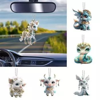 Мультяшный кулон акриловая рождественская елка подвесная с шнурком подвесное украшение в виде животного универсальное украшение Snake