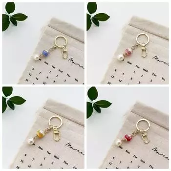 Мультяшный кулон Maneki Neko Pearl Car Keyring Fashion Ceramic Cat Keychain Accessories чёрный